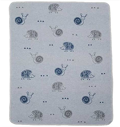 David Fussenegger Babydecke Juwel 'Schnecke & Igel' 70 x 90 cm Hellblau