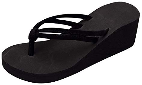 Optusly Damen Keilabsatz Flip Flop Indoor/Outdoor Einfarbige Zehentrenner Sandalette Wasserfest Super Soft Eva Wedges Badelatschen