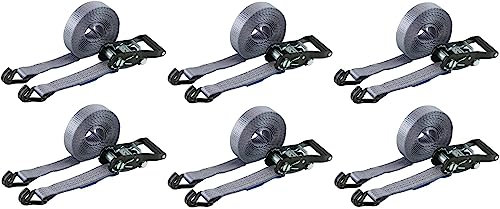 STROXX® 2X Zurrgurt 10 Meter |belastbar 4000Kg pro Gurt| Breite 50mm | mit Spitzhaken für Schwerlast | mit Ratsche | Spanngurt | Transportgurt | EN12195-2