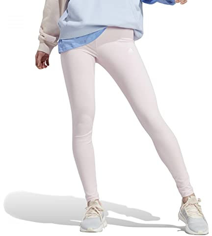 adidas Femme Essentials High-Waisted Logo Leggings, Clear Pink/White, XL