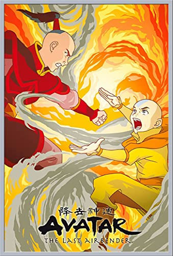 empireposter Avatar - Aang vs Zuko - Filmposter Kino Movie TV-Serie - Grösse 61x91,5 cm + Wechselrahmen, Shinsuke® Maxi Kunststoff Silber, Acryl-Scheibe