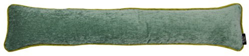 McAlister Textiles Alston Boudin Décoratif en Chenille pour Bas de Porte - 18cm x 136cm - Bleu Canard avec Vert Isolation Phonique et Calfeutrage Contre Le Froid