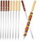 Luxshiny Kebab Skewers 12PCS BBQ Skewers Set, Stainless Steel Kebab Meat Skewers Turkish Skewers with Wooden Handles for BBQ Meat Vegetables