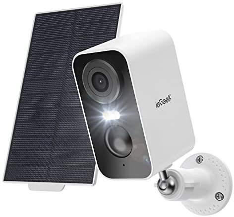 ieGeek No Monthly Fee 2K Solar Security Camera Outdoor Wireless with Color Night Vision, Battery CCTV Camera Systems, WiFi Outdoor Camera Home Security Camera, Sound Floodlight Alarm, Motion Detection