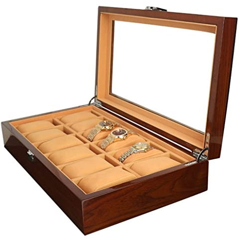 DIKNAC Uhrenkasten Uhrenbox Uhrenschatulle Uhrenbox Uhrendisplay Aufbewahrungsbox Uhrenbox Aus Holz Schmuck Armband Aufbewahrungsbox Uhren Aufbewahrungsbox Uhrenetui