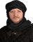 Turban Kopftuch Halstuch Schal - 4x1m - Schwarz - für LARP, Cosplay Orient Karneval Halloween