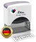 Just Refine selbstfärbender Stempel – 7 Größen – 3 Zeilen – personalisierbar – mit integriertem Stempelkissen – Gehäuse Weiß oder Schwarz – Kissen austauschbar – für Büro + privat (14 x 38 mm)