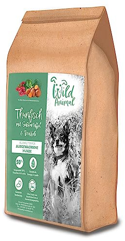 Wild Animal - Premium Hundefutter - Thunfisch mit Süßkartoffel & Brokkoli, Trockenfutter, getreidefrei, 1er Pack (1 x 12kg)