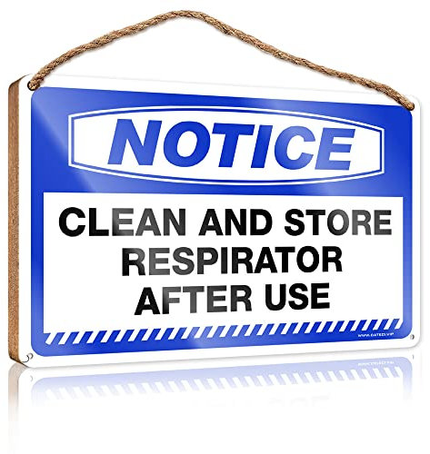 Lustige Türschilder für Büro Hinweis Reinigen und Aufbewahren Atemschutzmaske nach Gebrauch Holzschild Indie Raumdekoration Spaß Sachen (Größe: 23 x 35 cm)