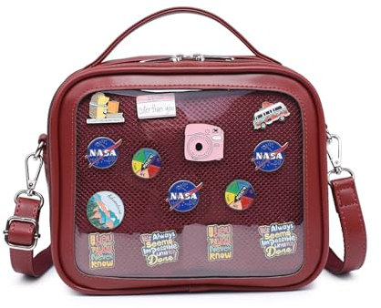 CHERRY SAUCE Ita Bag Umhängetasche, Kuriertasche, Umhängetasche, für Anime-Display, Rot/Ausflug, einfarbig (Getaway Solids), Umhängetasche