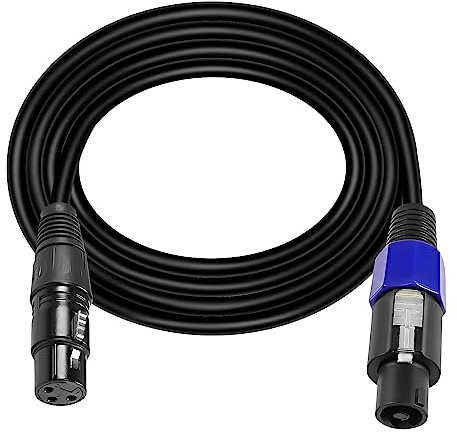 XMSJSIY Speakon to XLR Cable Audio Jack Speakon Plug Male to XLR 3Pin Female Speaker Extension Cable Microphone Mic Wire with Twist Lock for Amplifier Pro DJ PA Stage -1.8M