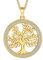 VIASOUL® Halskette Lebensbaum II Baum des Lebens Kette für Damen I Tree of Life aus 925er Silber I Mit 585er Gold überzogen I Der Lebensbaum mit Echtsilber-Zertifikat (Gold)
