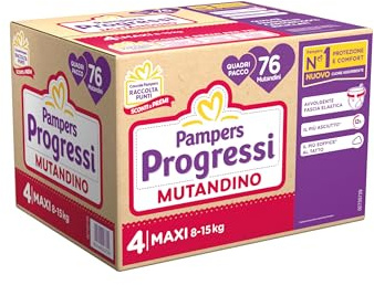 Pampers Progressi MUTANDINO Größe 4 Maxi 8-15 kg Vierpack mit 76 Windeln