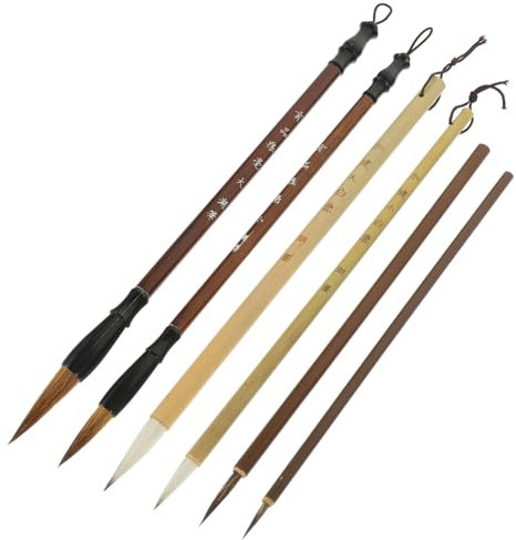 EXCEART 6st Japanischer Malpinsel Traditionelle Kalligrafie Japanischer Kunstbedarf Chinesische Kalligraphie Stift Kalligraphiepinsel Kalligraphie-stift-kit Tuschemalerei Schreibstift Holz