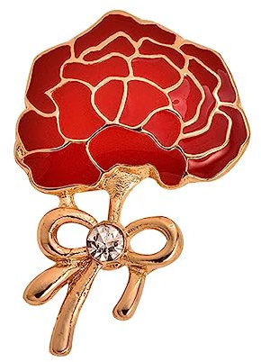 PACKOVE brosche Blumenstift Emaille-Revers Anstecknadel Brustklammer für Frauen Mode Kleidung Brustclip Nelke Fräulein rot