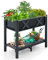 TANGZON HIPS Raised Garden Bed, Outdoor Elevated Planter Box with Legs, Drainage Holes, Bottom Storage Shelf, Weather Resistant Growing Planter for Vegetable Flower Herbs Fruit