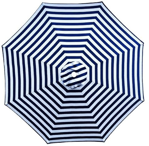 XRDSHY Sonnenschirm Ersatzbezug 3m 8 Streben, UV-Schutz Ampelschirm Bezug, Wasserdicht Schirmbezug Sonnenschirm Ersatzteile für Balkon, Garten, Pool und Strand, Grün weiß