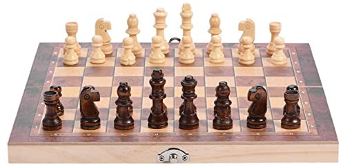 Keenso 3-in-1-Schachspiel, Tragbares Klappbrett-Schachspiel für Party-Familienaktivitäten (29 * 29cm)