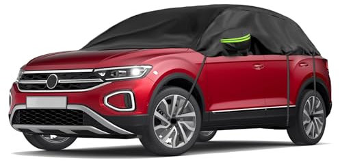 Autoabdeckung Wasserdicht Ersatz für VW T-ROC 2017-2024, Sonnenfest Hälfte Autoabdeckung, Halbgarage UV Beständige Halbe Auto Abdeckplane Staubdicht Schneefest Outdoor Indoor