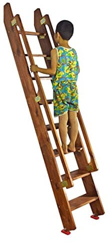 Bunk Bed Ladder Thickness Wooden Bunk Bed Ladder with Handle, Sturdy Hanging Twin Rv Bunk Ladder for Travel Camper Elderly Dorm Trailer, Max Load 150kg (Size : 4 Step 125cm/49)