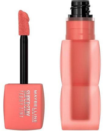 Maybelline New York Superstay Teddy (Tint) Lippenstift, Für zarte, soft-matte Lippen, Extra langanhaltende Farbe, Weichgezeichnetes Finish, Komfortabel ohne Abfärben, Farbe: 25 Baby Tee, Superstay