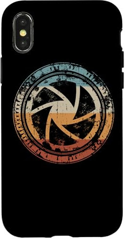 Hülle für iPhone X/XS Vintage Camera Blende Iris Icon für Fotograf