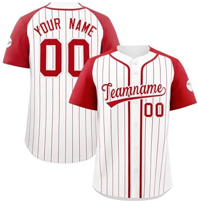 Personalisierte Druck Namennummern Baseballtrikot, Benutzerdefinierte Baseball-Trikots Individuelle Baseball Shirts Für Männer Frauen Jugendliche Button-Down Baseball Shirts Sportuniform