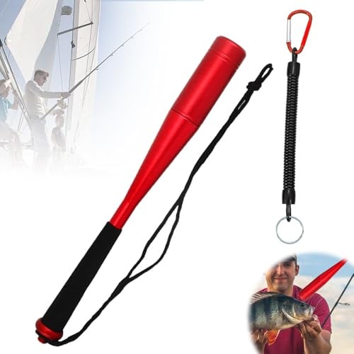Kinfezlon Aluminium Fischtöter, Fischbetäuber, Totschläger Angeln mit Rutschsicherer Griff, Handschlaufe Fischbetäuber, Angelzubehör Fisch Totschläger, Fishing Fischbetäuber