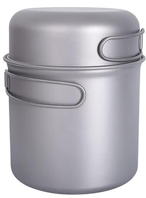 BGFYUSF Juego de ollas Plegables de Titanio Puro， lonchera portátil para Acampar al Aire Libre，