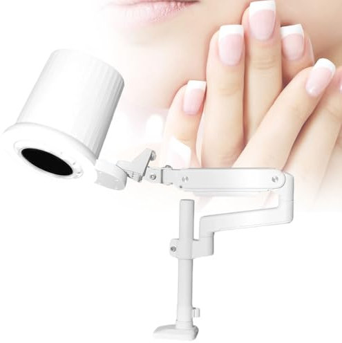 Nail Dust Collector with LED Lamp - Strong Suction Power Desktop Nail Dust Extractor, Low Noise Nail Powder Trap, Remover for Salon and DIY Nail Art