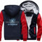 MODRYER Fleece-Kapuzenjacken Für Herren Durchgehender Reißverschluss Warme Mäntel Für Monster Hunter Winterhoodies Langärmelige Dicke Thermo-Outdoorjacke Mit Tasche,Red-3XL