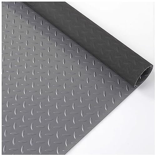 Tapis de sol de garage, tapis de sol de garage, rouleau de sol en caoutchouc gris, protecteur de sol pour sous-sol, entrepôt, gymnase, 2,9 3,9 4,9 5,5 5,9 6,5 pieds, motif de plaque de diama