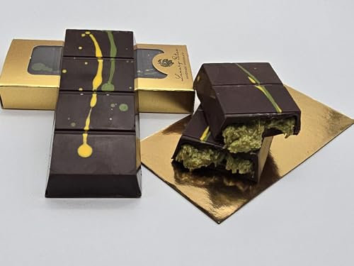 LUXURY BITES Dubai Style Schokolade 100 g (Bitter)- Handgefertigt von Belgien-Schokolade, Kadayif und Pistazien Dubai schoko, Dubai chocolate, Süßigkeiten-Geschenkideen (Dunkle Schokolade 100 g)