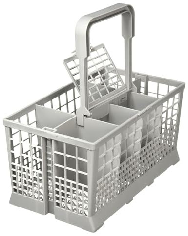 Dishwasher Cutlery Basket Universal Cage compatible basket fits with Bosch//Neff/Siemens/Whirlpool/Smeg Dishwasher grey (Detachable Handle).