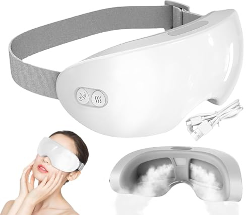 Augenmassagegerät, elektrisch beheizter Dampf, 17,2 x 7,6 cm, bezaubernde, kompakte Augenabdeckung, leise, entspannende Kühlung, Gadget für Schlaflosigkeit, Nachtschlaf, Flugzeug, Reisen