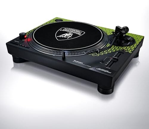 Technics SL-1200M7PEG, Giradischi a Trazione Diretta Edizione Lamborghini, Motore Coreless, Lettore di Vinile a 3 Velocità, Illuminatore Stilo, Verde