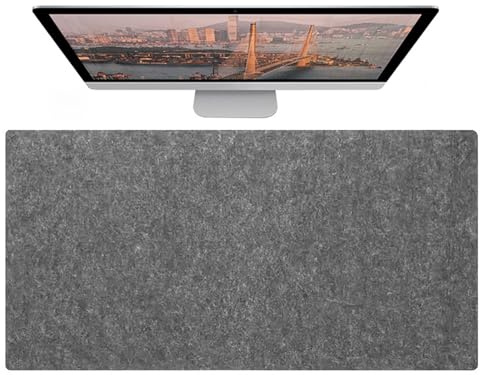100x50cm Große Filz-Schreibtischunterlage, Rutschfeste Tastaturunterlage, Schreibtischzubehör für Zuhause und Büro(Dark Gray,100x50cm)