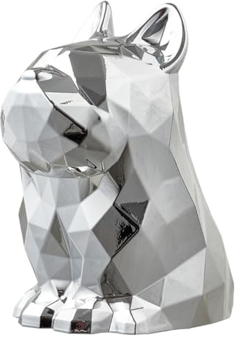 Dekorativer Taschentuchspender in Hundeform für Zuhause, Silber | Abs, Feine Verarbeitung, Organisierte Tücher, für Heimtisch und Wohnbereich, Elegante Form