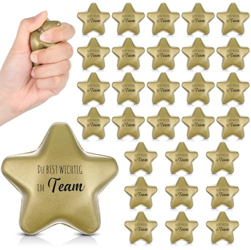 Otuuz Danke Geschenk, Du bist wichtig im Team, Dunkelgold, 20 Stück | Antistressbälle Set, Klein Stressabbau Bälle, Danke für Alles Geschenk, Mitarbeiter Erwachsene Büro, Mitgebsel Gastgeschenke