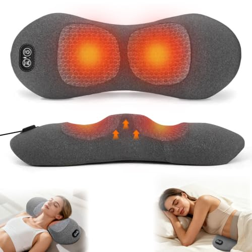 3 In 1 Rücken Massage Gerät, Rückenmassagegerät mit Wärme Vibration Dehnung | Deep Comfort Back Massager, Ergonomische Rückenstütze Rücken Massagegerä, Intelligentes Massagegerät für Büro,Zuhause,Reise