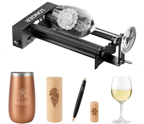 LONGER Rotary Roller Kit – Widely Compatible with RAY5, B1, and Most Laser engravers. Ideal Rotary Tool for Engraving cylinders, tumblers, and Cups. Perfect Accessory for DIY and Laser Engraving.