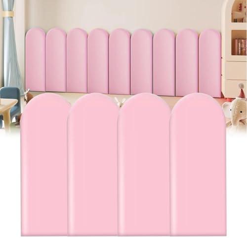 4PCS Panneaux Muraux 3D, Autocollants Imperméables Et Rembourrés En PU Avec Coussins Muraux Arqués Et Anti-Collision Pour Chambre Chambre D'enfant Et Lit - 40 * 20cm