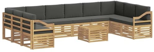 vidaXL Outdoor-Sofagarnitur 8 pcs Weiß und Anthrazit 59 x 59 x 37 cm, Gartenlounge, modernes Sofa für draußen, haltbare Terrassenmöbel, Coole Sitzgruppe