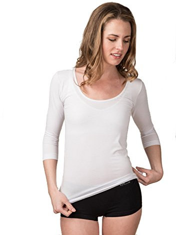 Boody Organic Bamboo EcoWear Womens Scoop Neck Top White Medium Medium White