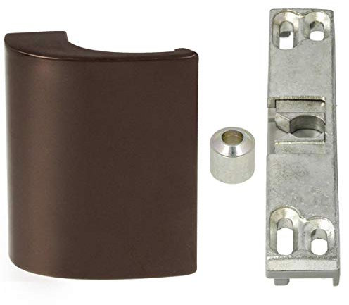 Set Aluminium Balkontürgriff/Terrassentürgriff de Luxe - braun RAL 8019 + Balkontür Terrassentür Fenster Schnäpper für Schüco - Rehau Fenster