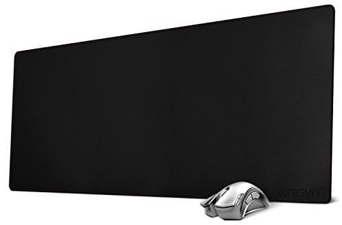 ZORESYN XL Schreibtischunterlage aus PU-Leder – rutschfeste Büro- & Gaming-Mauspad (90x40 cm) – Schwarz – Schreibmatte mit Anti-Rutsch für Tastatur & Mouse