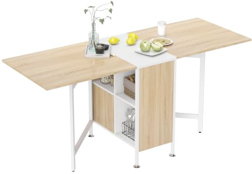 HOMCOM Tavolo Multiuso Design Pieghevole con 4 Scompartimenti 169 × 62 × 75cm