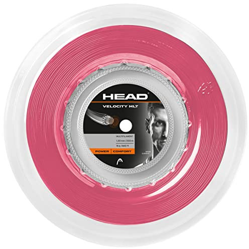 HEAD Unisex-Adult Velocity MLT Rolle Tennis-Saite, Pink, 1.30 mm / 16 g