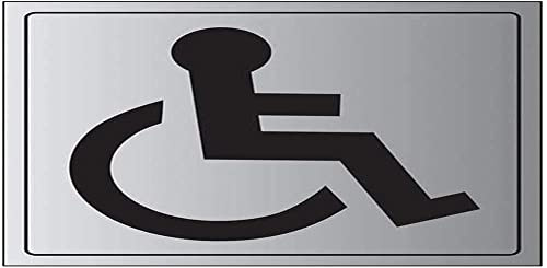 V Safety General Door-Disabled Toilet Sign - 200mm x 200mm - Self Adhesive Alu Effect