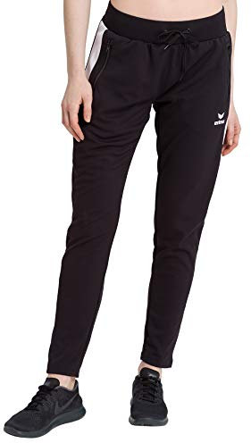 Erima Damen Squad Arbeits Trainingshose, Schwarz/Weiß, 44 EU